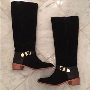 Black knee high boots